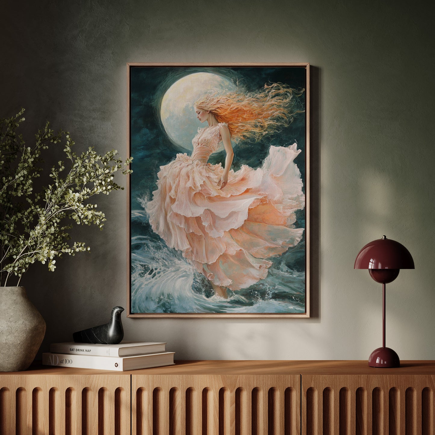 Vagues séraphiques éclairées par la lune