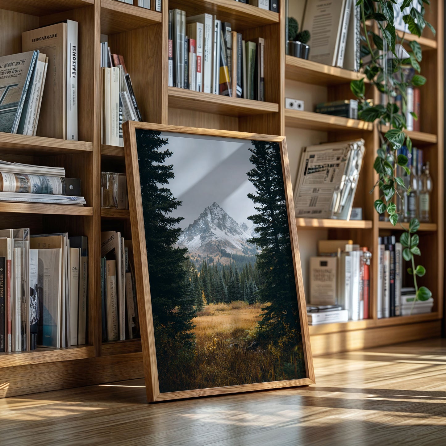 Berge gehüllt in den Schoß des Herbstes