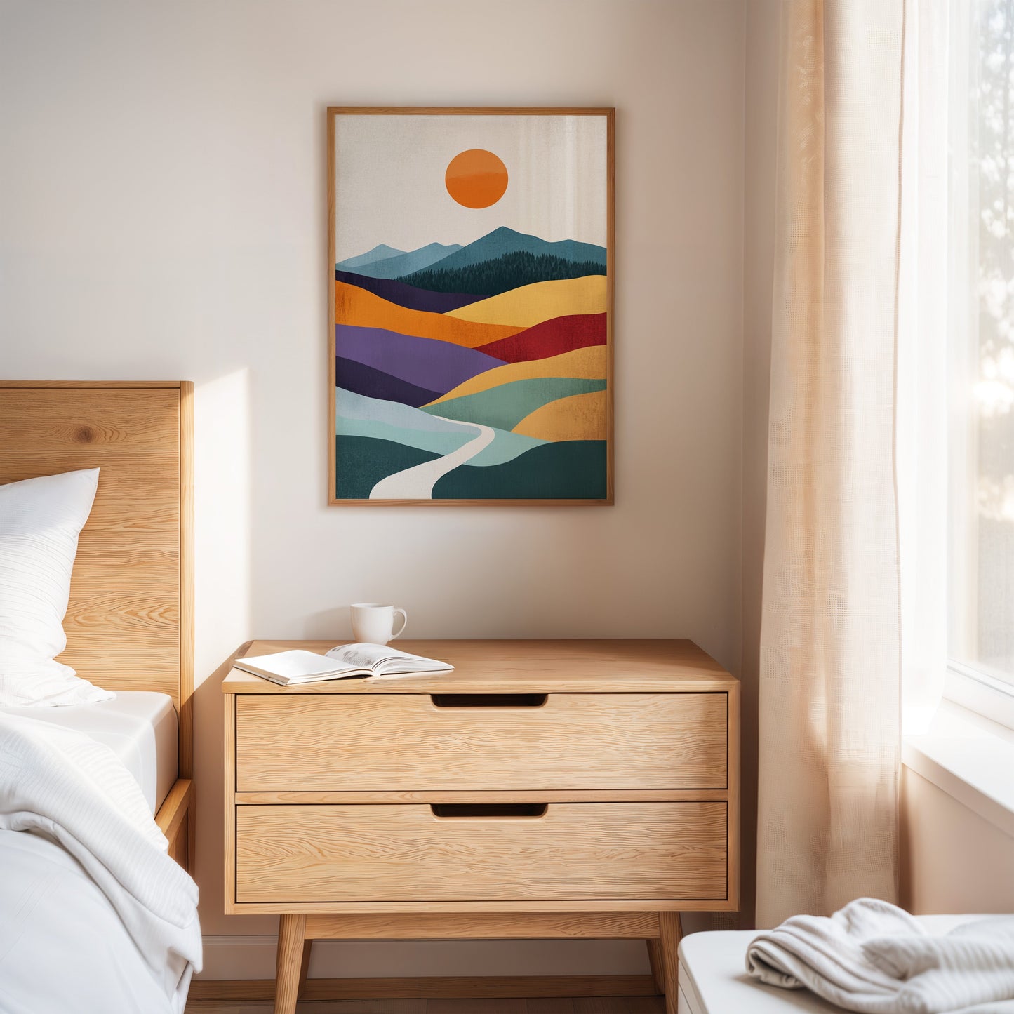 Sunlit Peaks - Abstract Landscape Art