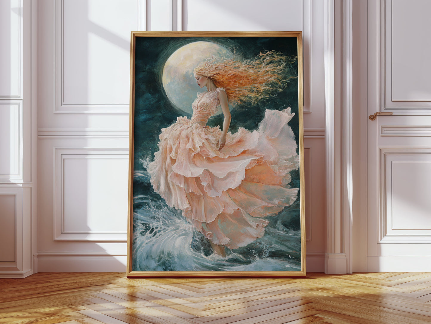 Vagues séraphiques éclairées par la lune