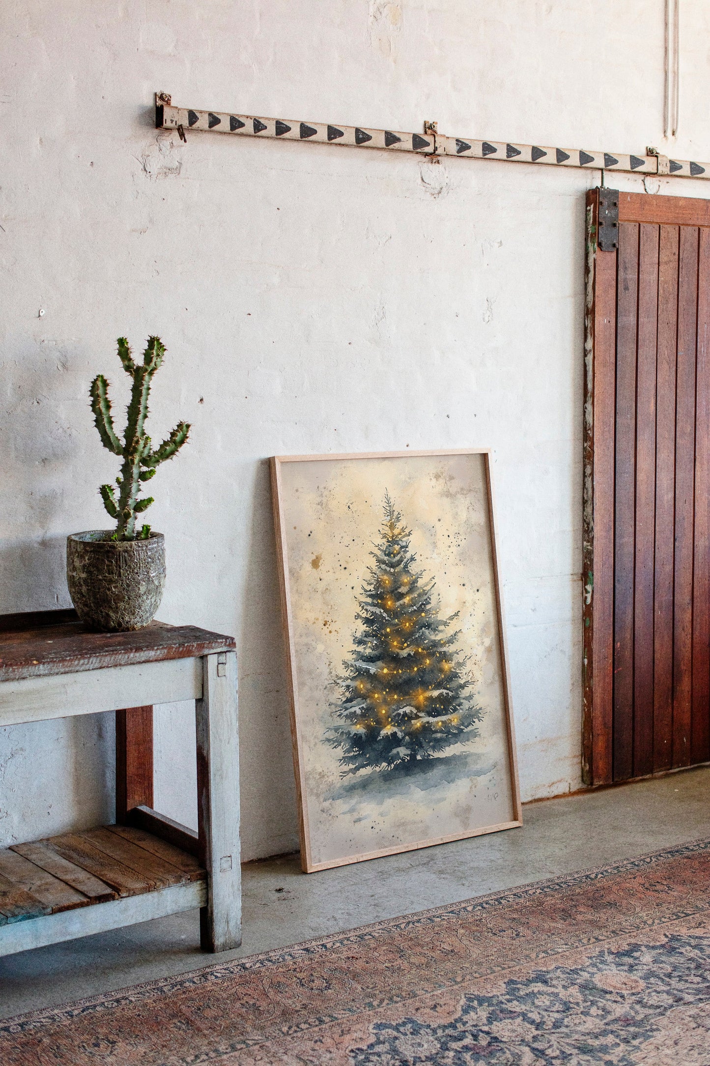 Illuminated Pines in Winter's Embrace