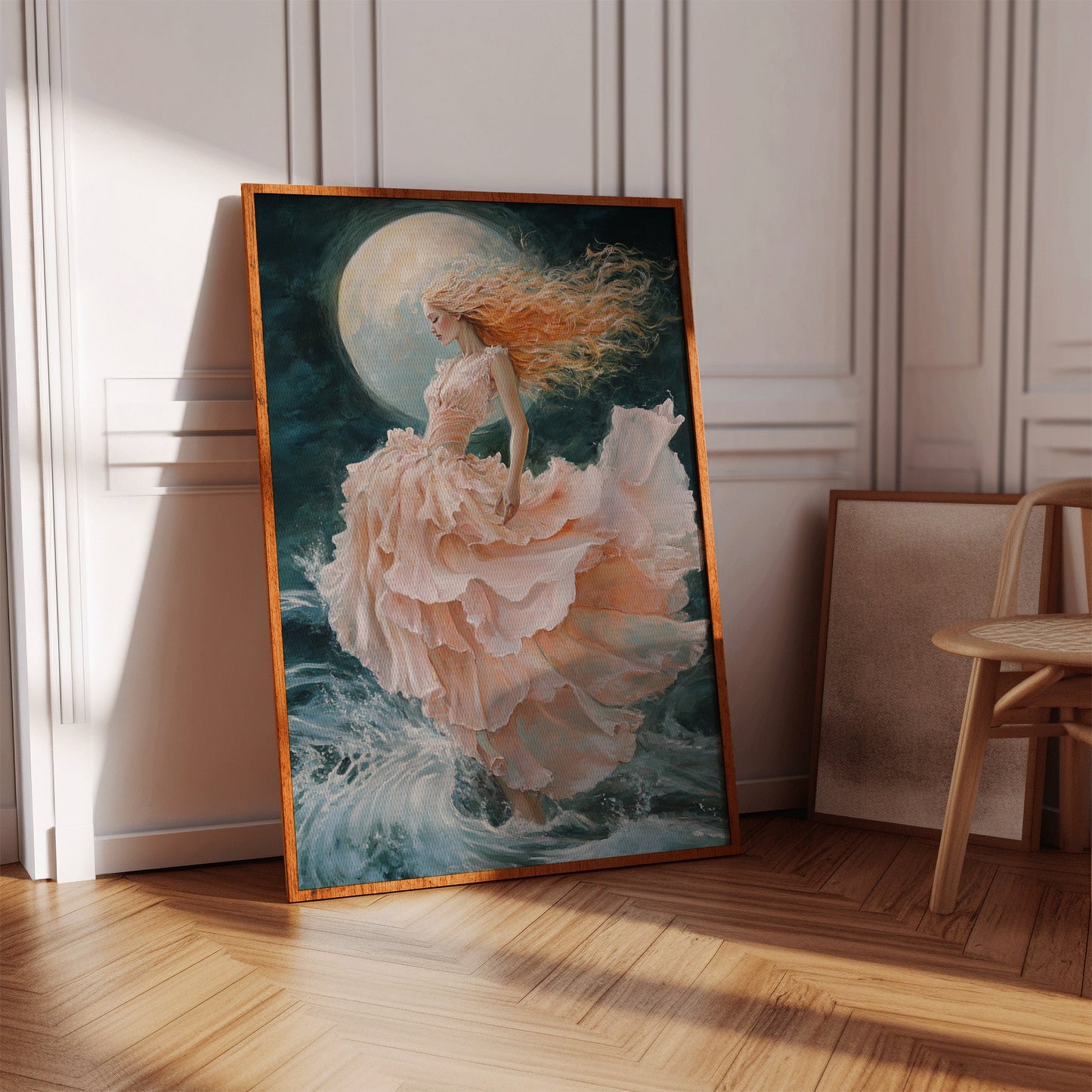 Vagues séraphiques éclairées par la lune