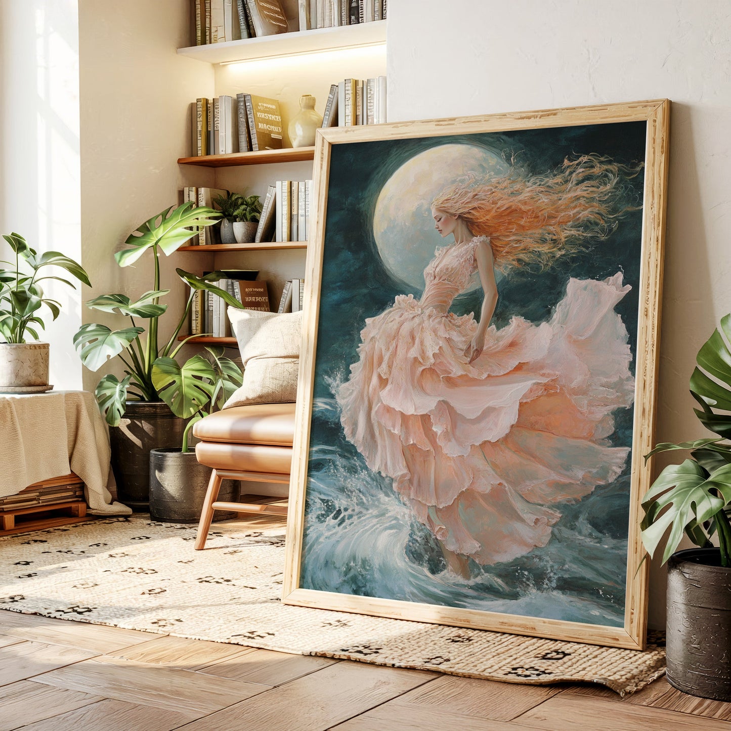 Vagues séraphiques éclairées par la lune