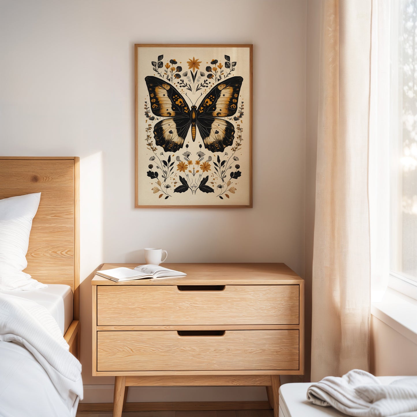 Gilded Monarch - Vintage Butterfly & Floral Art