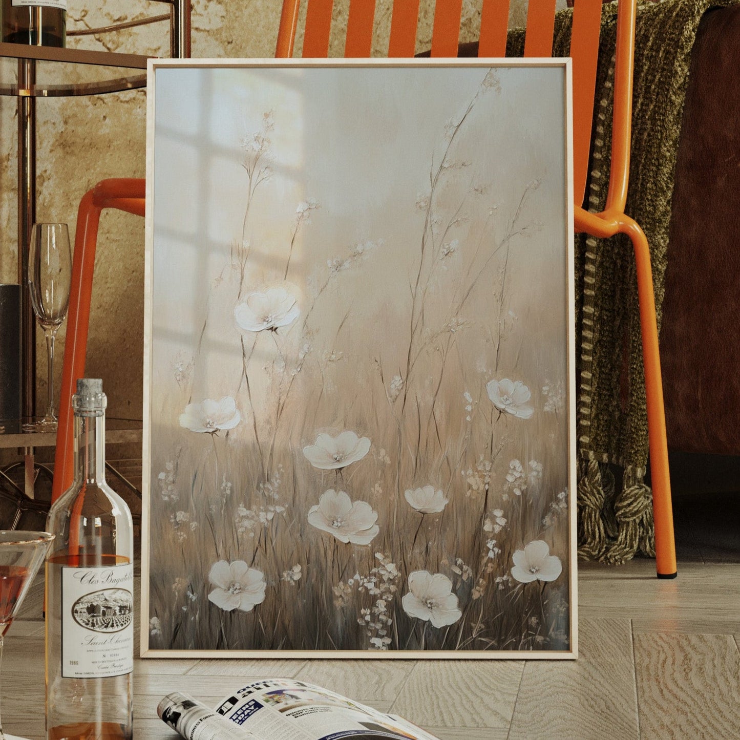 Serenity in Beige Blossoms