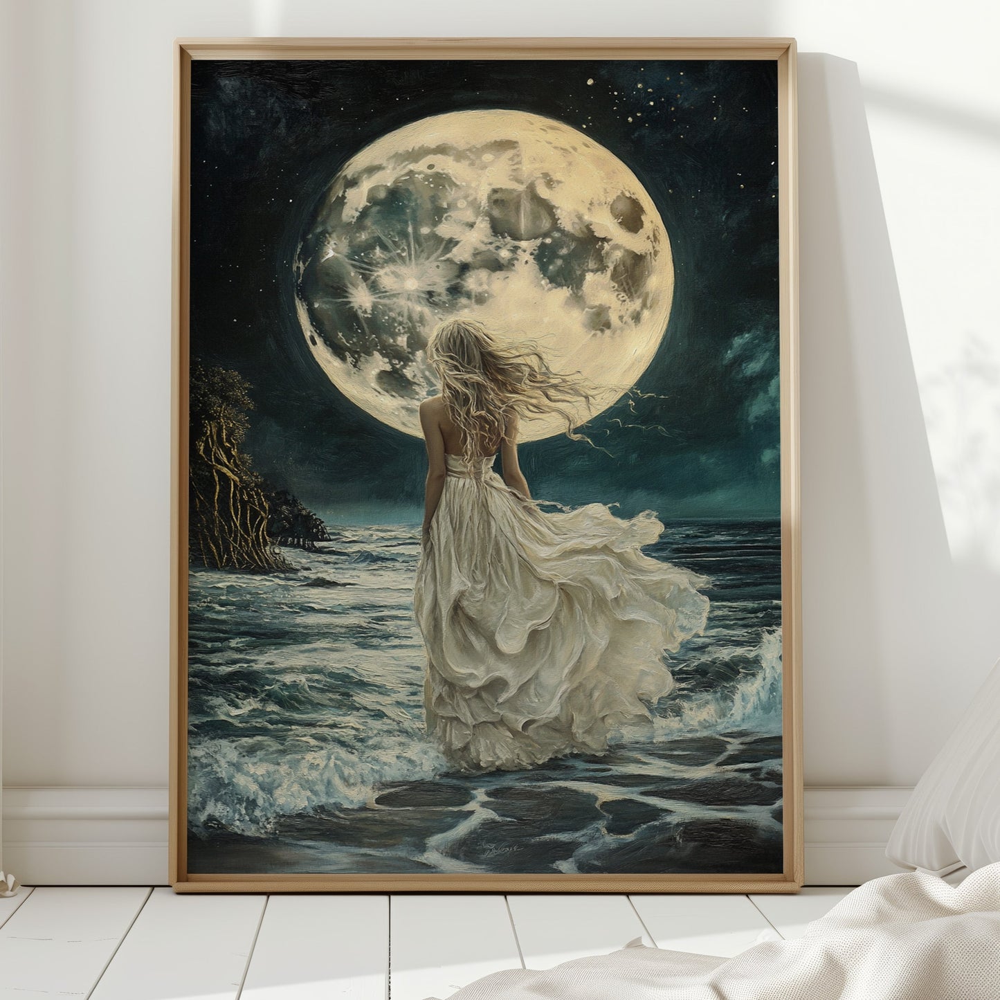 Lunar Reverie by the Sea