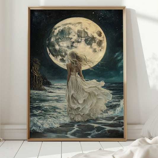 Lunar Reverie by the Sea