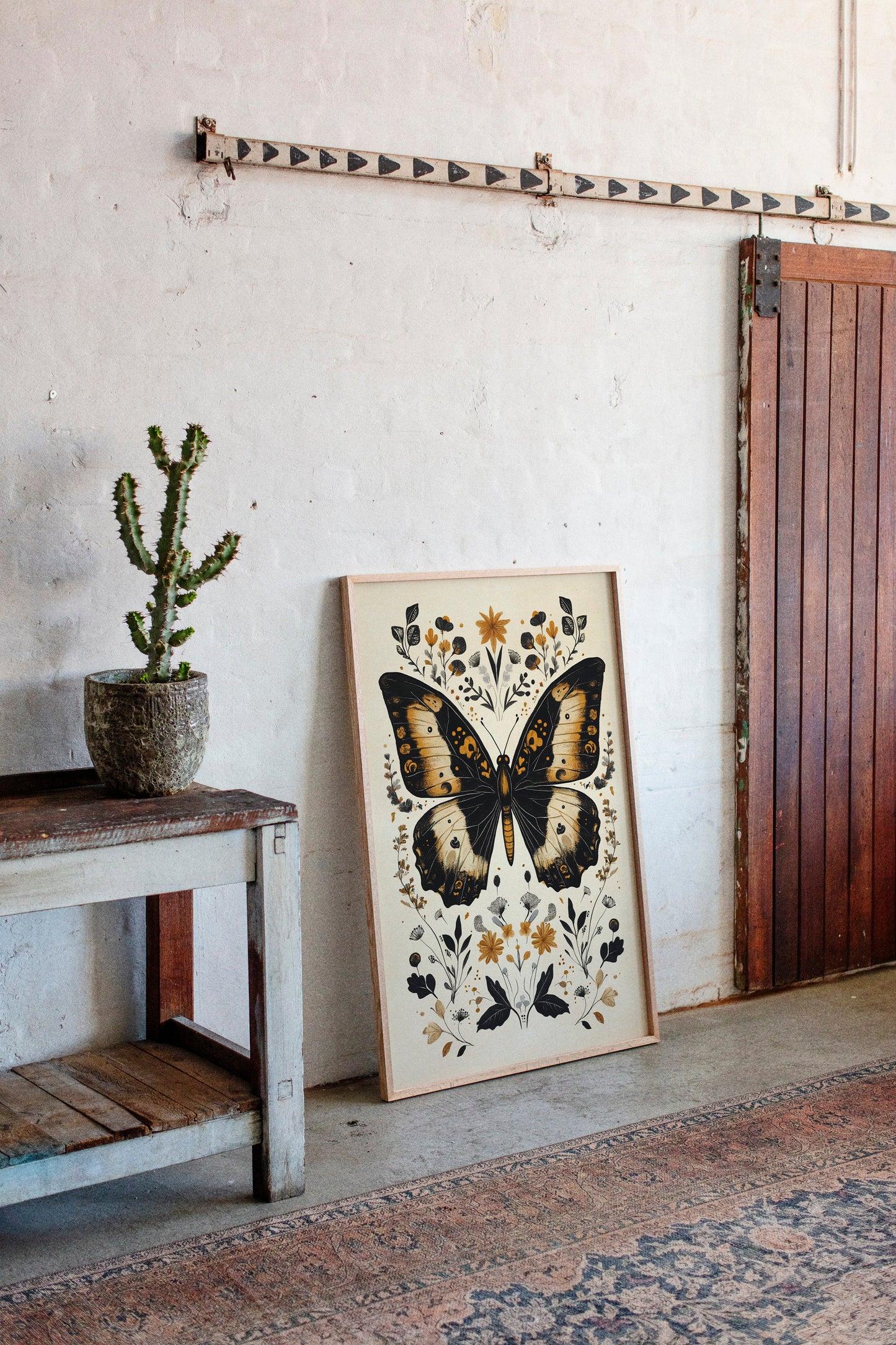 Gilded Monarch - Vintage Butterfly & Floral Art