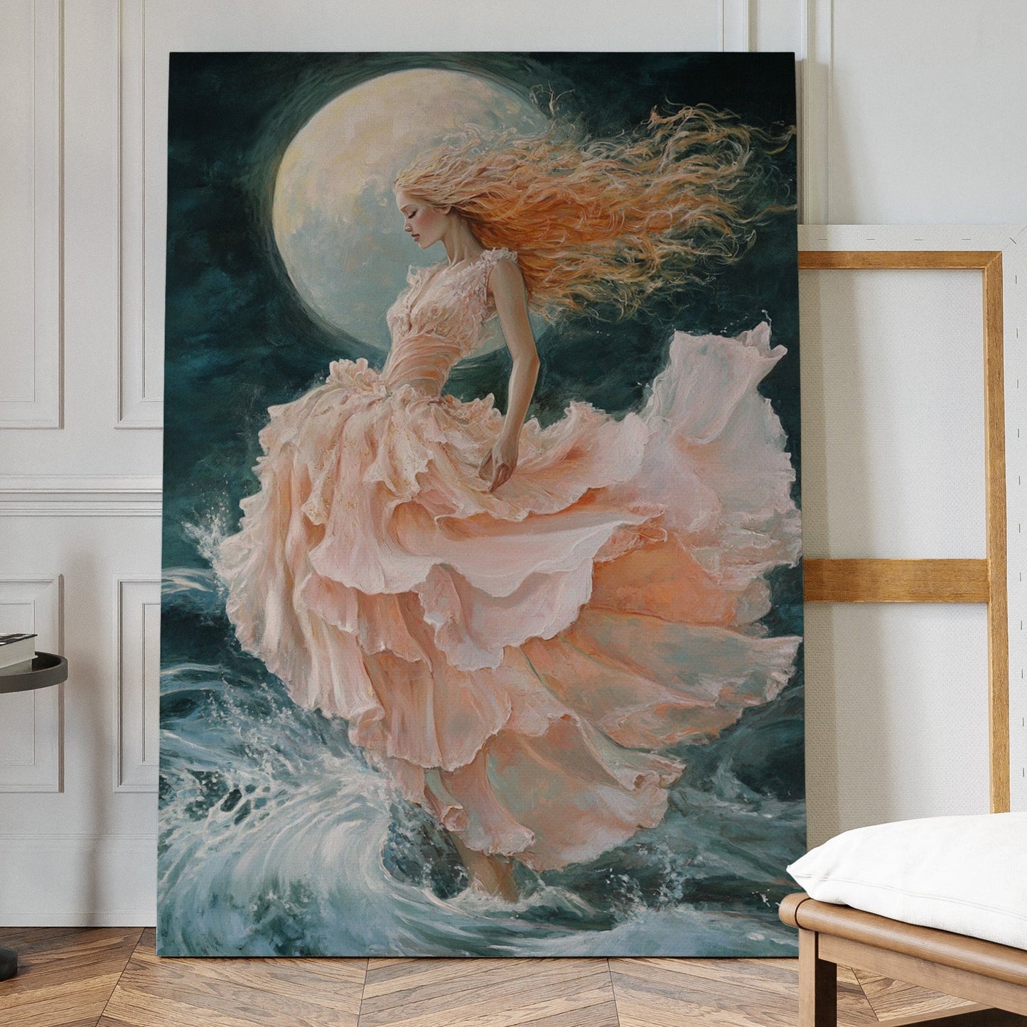 Vagues séraphiques éclairées par la lune