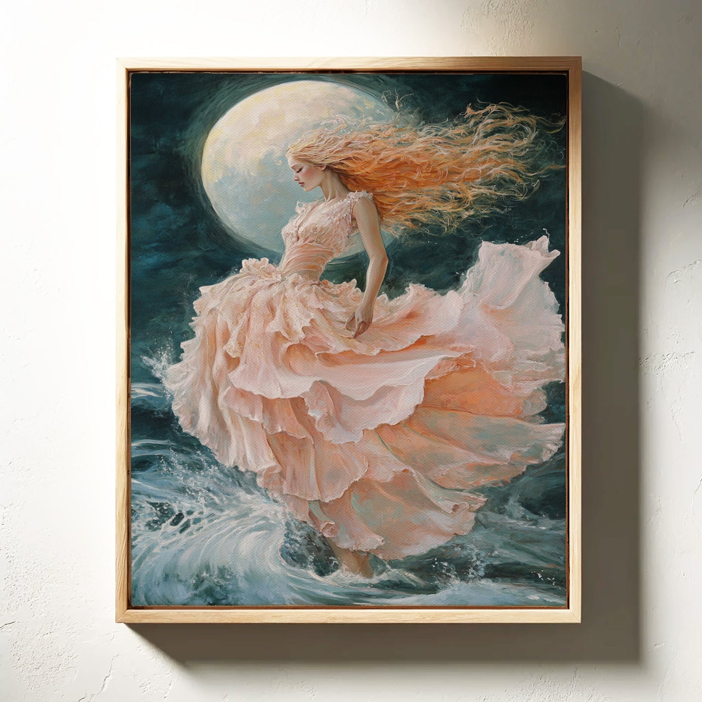 Vagues séraphiques éclairées par la lune