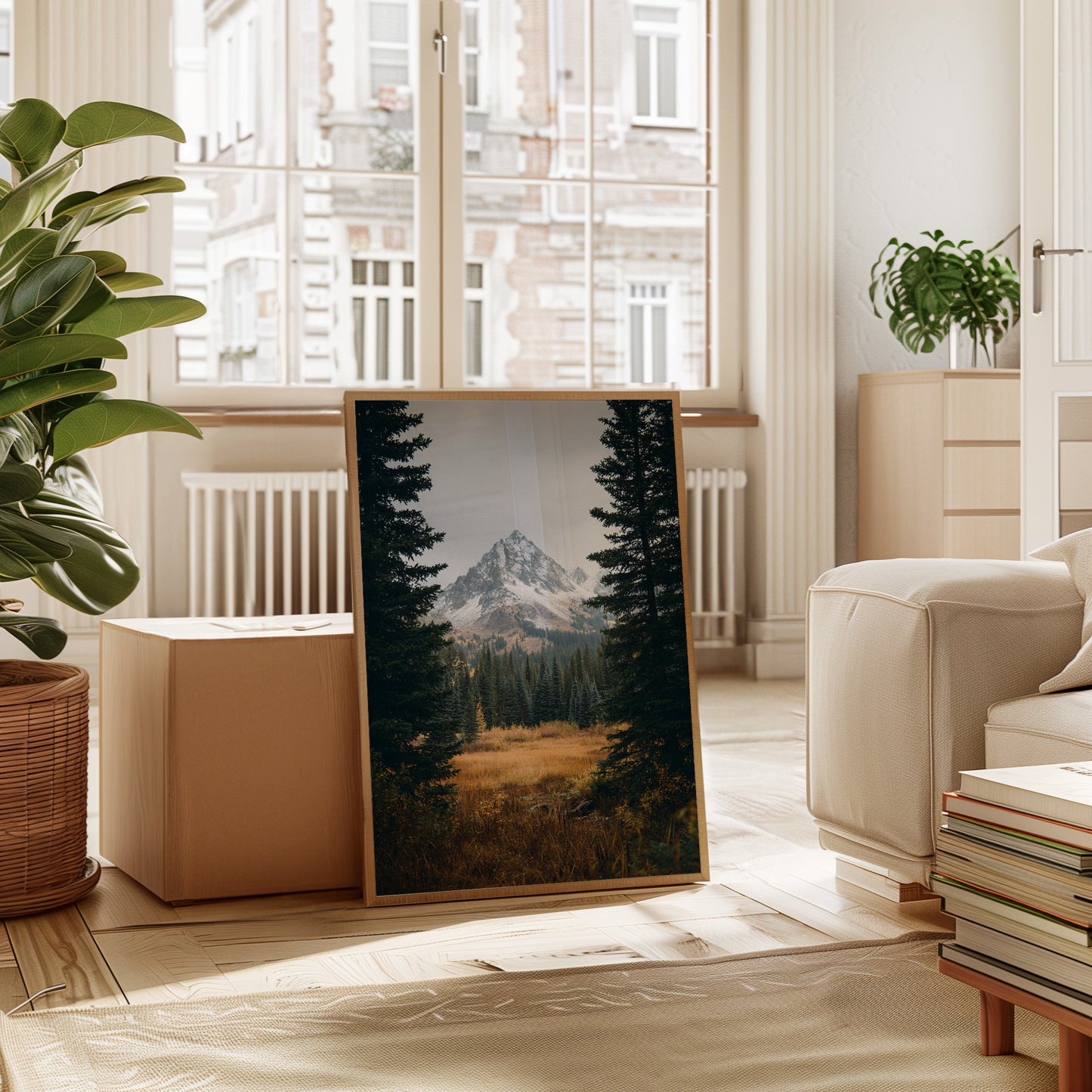 Berge gehüllt in den Schoß des Herbstes