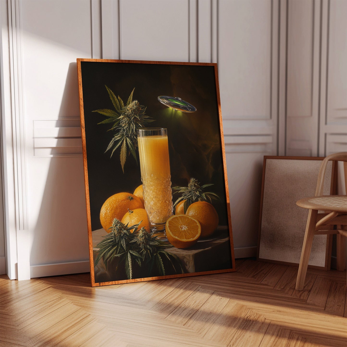 Citrus Glow Under Cosmic Light