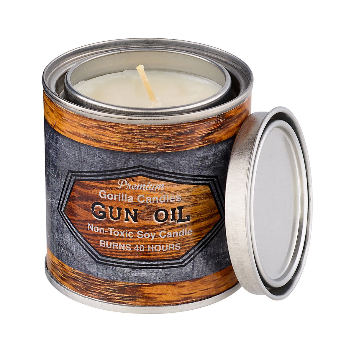 Gun Oil Scented Candle Natural Gun Care Fragrance For Shooters Workshop Range And Man Cave