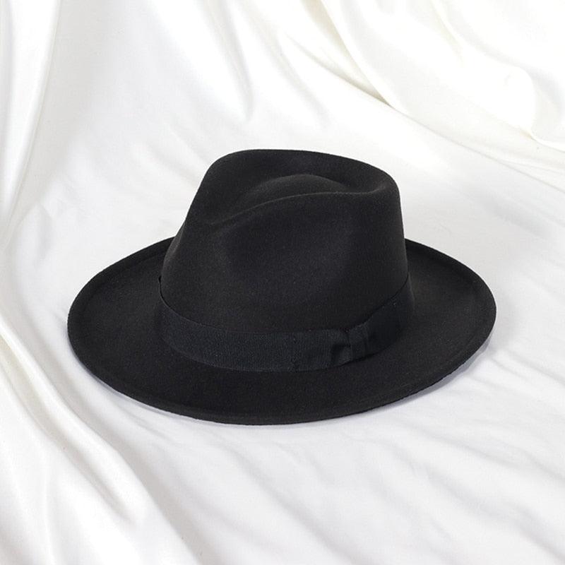 Gentleman New Fashion Men Fedoras Hat Jazz Hat With Bow Tie Fedora Hats Fashionable Classic Wide Brim Hat Elegant Soft Outdoor Cap Casual Hat For Daily Wear - ThisandThatShoppe