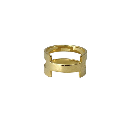 Geo Stripe Bombshell Ring Recycelte Kugel Minimalistisch Handgemacht 3 Größen