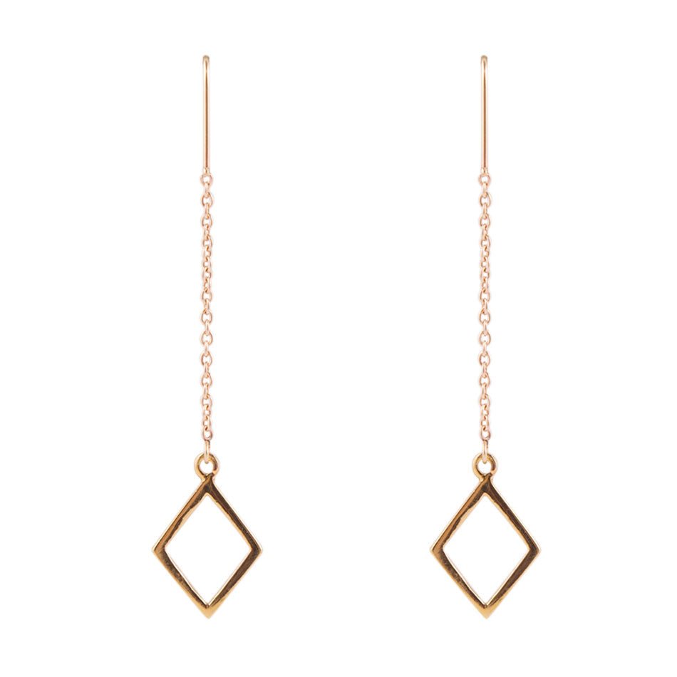 Geometrische Fadenohrringe aus Bronze