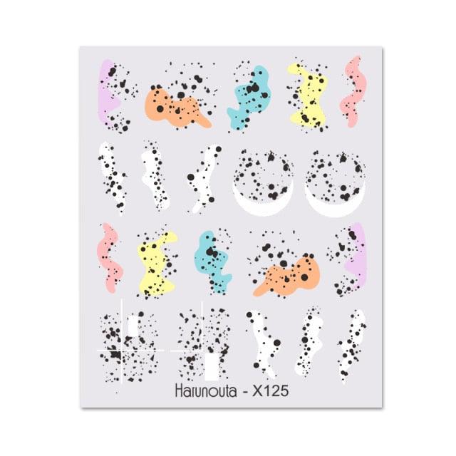 Geometry Line Stripe Nail Sticker Floral Butterfly Design Water Decals Slider Wraps Decoration Nail Art Accessories Water Transfer Nail Decals Sticker For Pretty Girl Self-Adhesive Nail Decals Designer Nail Stickers for Acrylic Decal Decoration