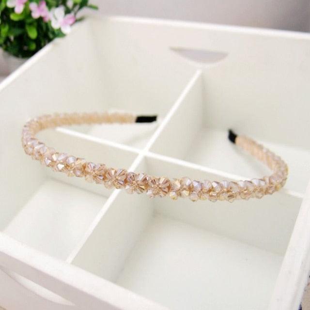 Girls Shiny Luxury Rhinestone Hair Band High Quality Diamond Pearls Hair Hoop Accessories for Women Crystal Headbands Ornaments