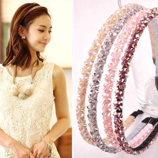 Girls Shiny Luxury Rhinestone Hair Band High Quality Diamond Pearls Hair Hoop Accessories for Women Crystal Headbands Ornaments