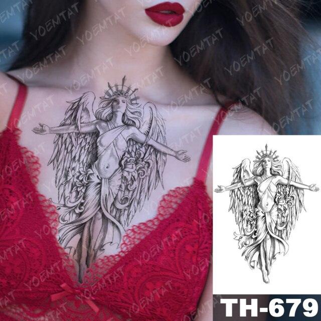 Gladiator Temporary Tattoo Sticker Flower Waterproof Big Modern Womens Mens Body Tattoo Luxury Design