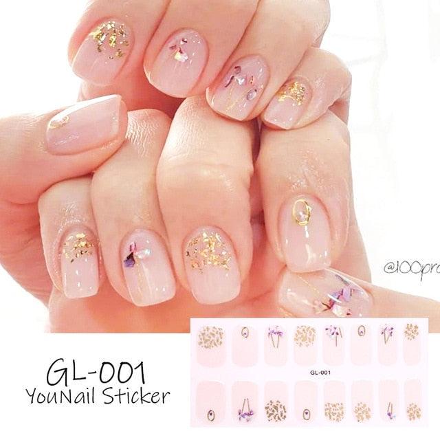 Glitter Series Shiny Manicure Decoration Designed Nail Art Stickers Nail Decoration Nail Wraps Shiny Tattoos Kids Nails Art Decoration Nail Strips Shiny French Tip Guides Stickers French Nail Stickers Form Fringe Guides