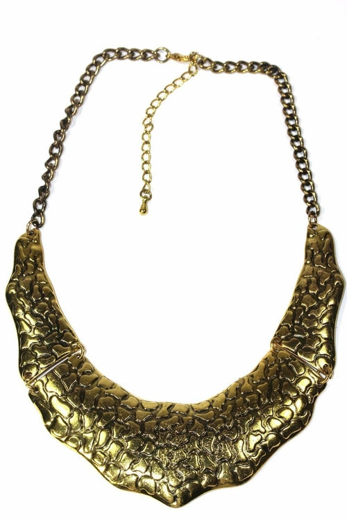 Gold Tierfell-Choker-Halskette Auffälliger Statement-Kragen