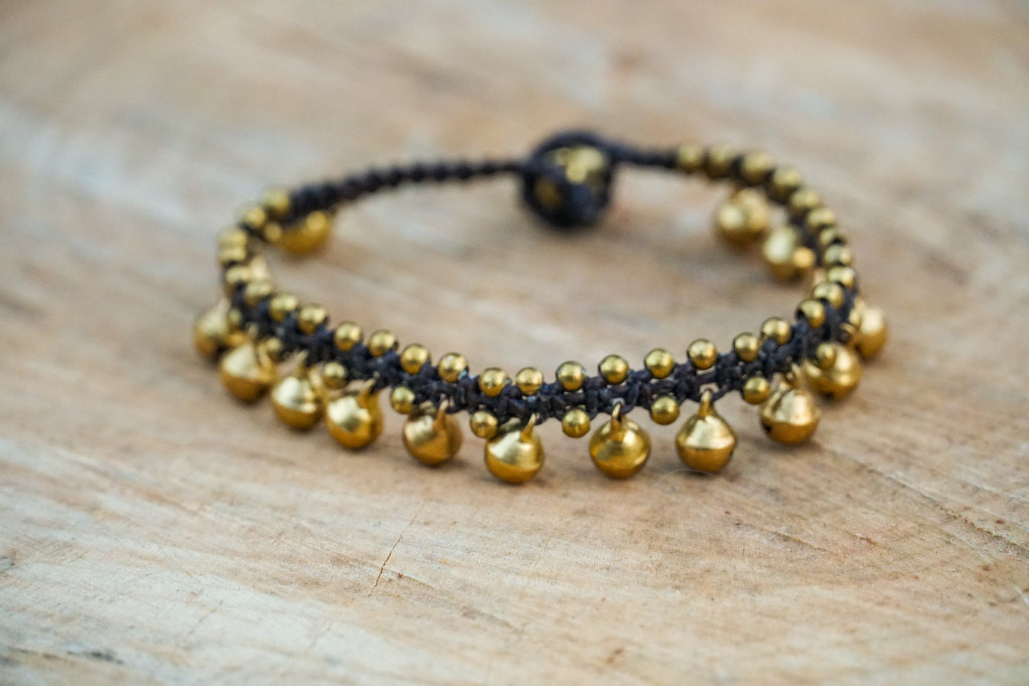 Gold Bell Boho Messing Armreif Verstellbarer Boho-Charm