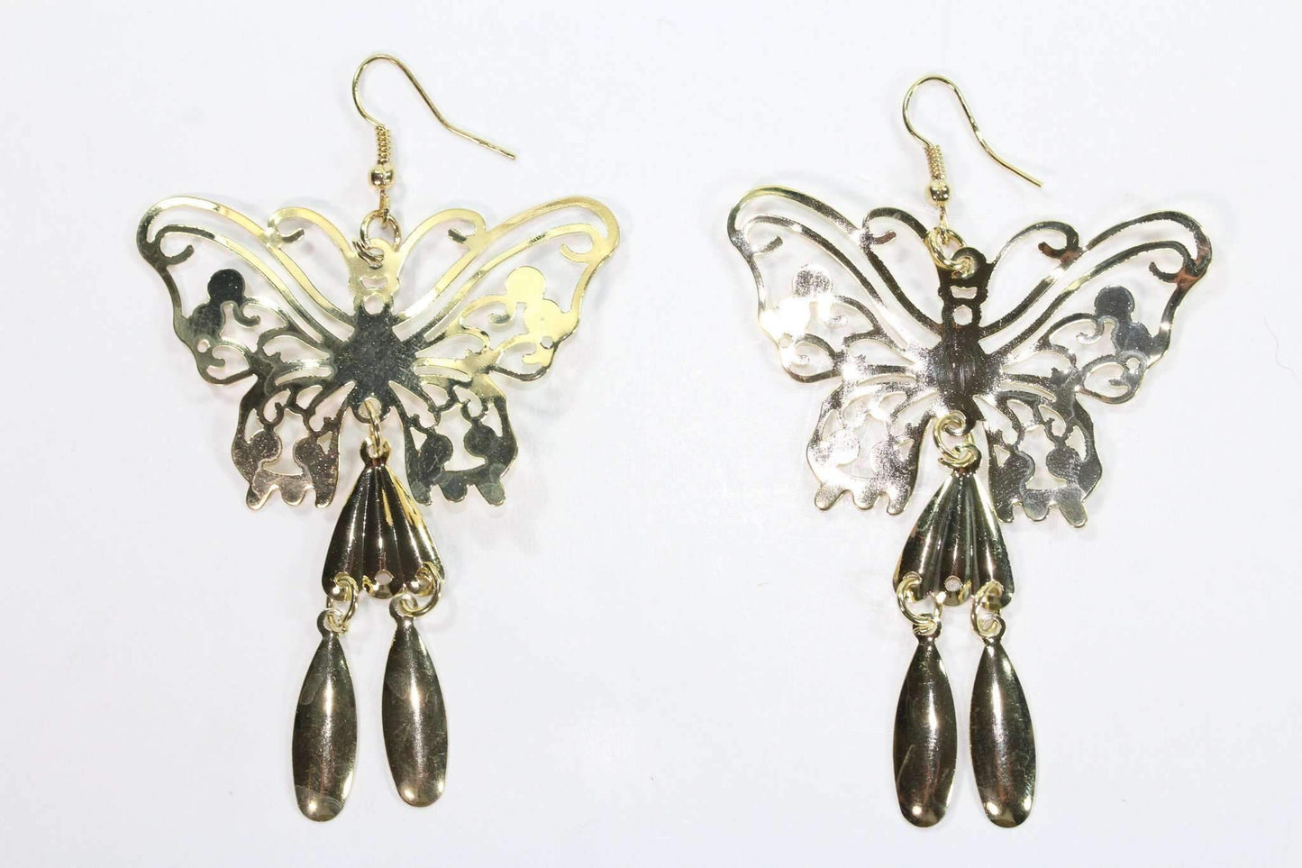Gold Schmetterling baumeln Ohrringe leicht filigran Boho