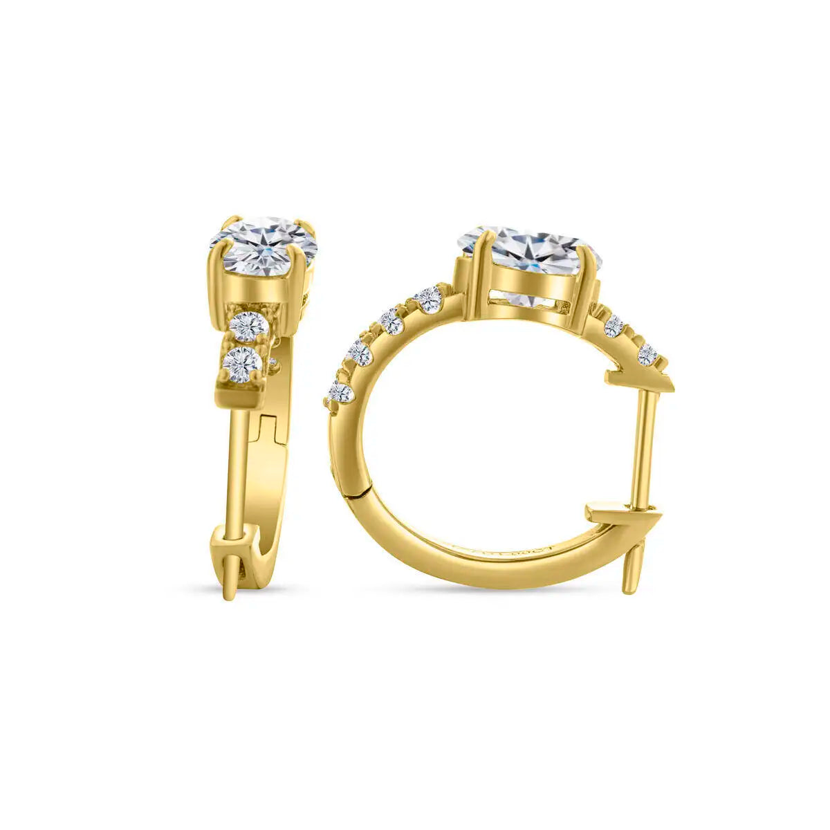 925 Sterling Silber Moissanite 1 Karat ovale Ohrstecker für Damen GIA