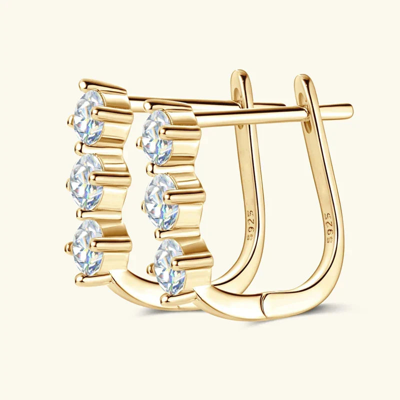 1,7 Karat Moissanit-Halskette und Ohrringe Set 925 Sterling Silber Y-Anhänger D