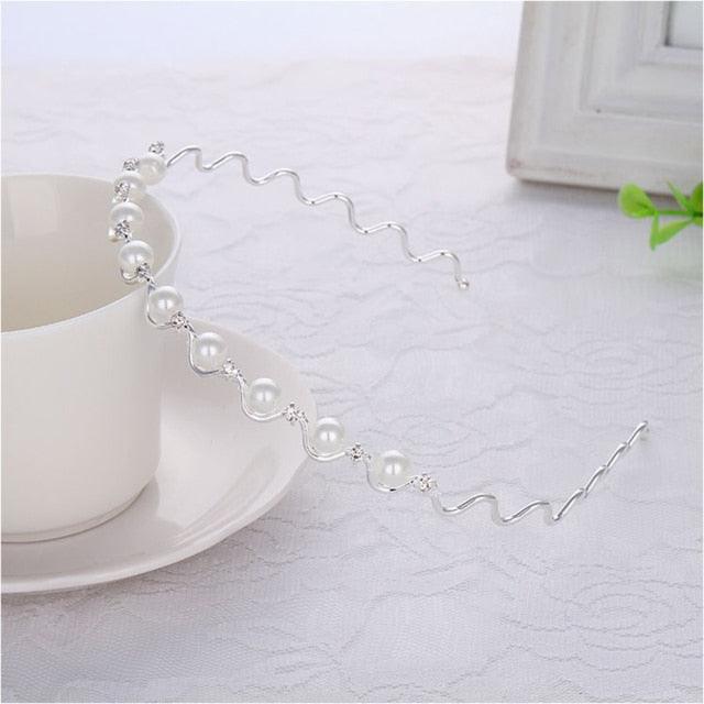Gold Metal Hairbands For Women Hair Accessories Designer Band Hoops Wedding Pearl Headband Metal Bridal Headwear Bands