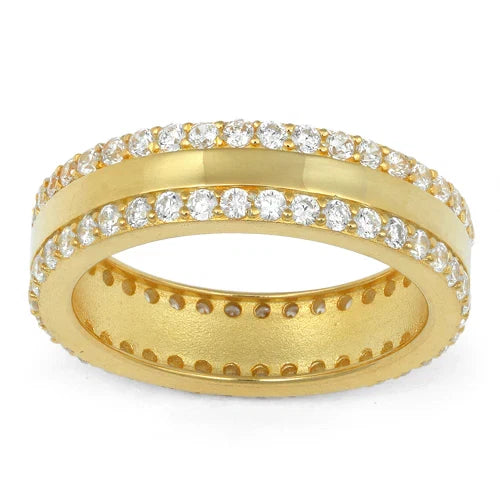 Macey Eternity Ring in Gold - Double the Shine x Infinity