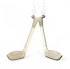 Boucles d'oreilles Club de golf pour les amateurs de golf, pendantes plaquées argent