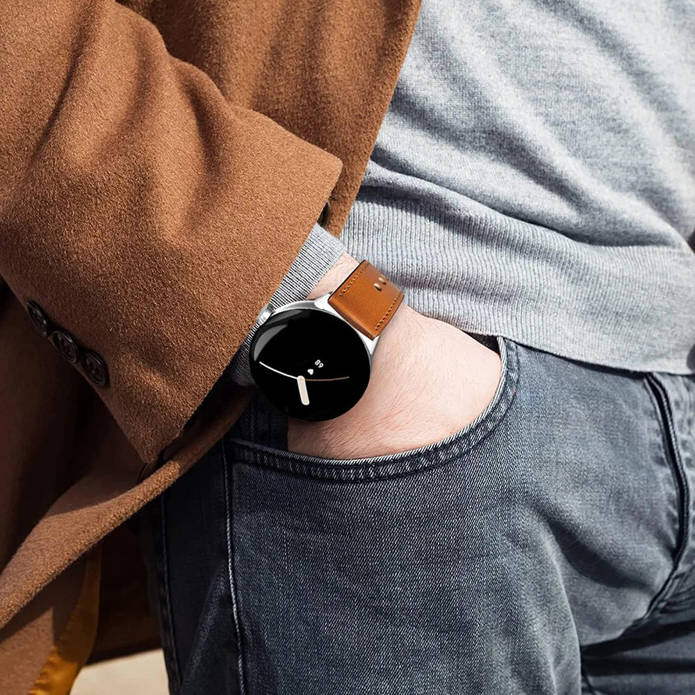 Bracelet en cuir Google Pixel Watch 1-4 41mm 45mm - Fin