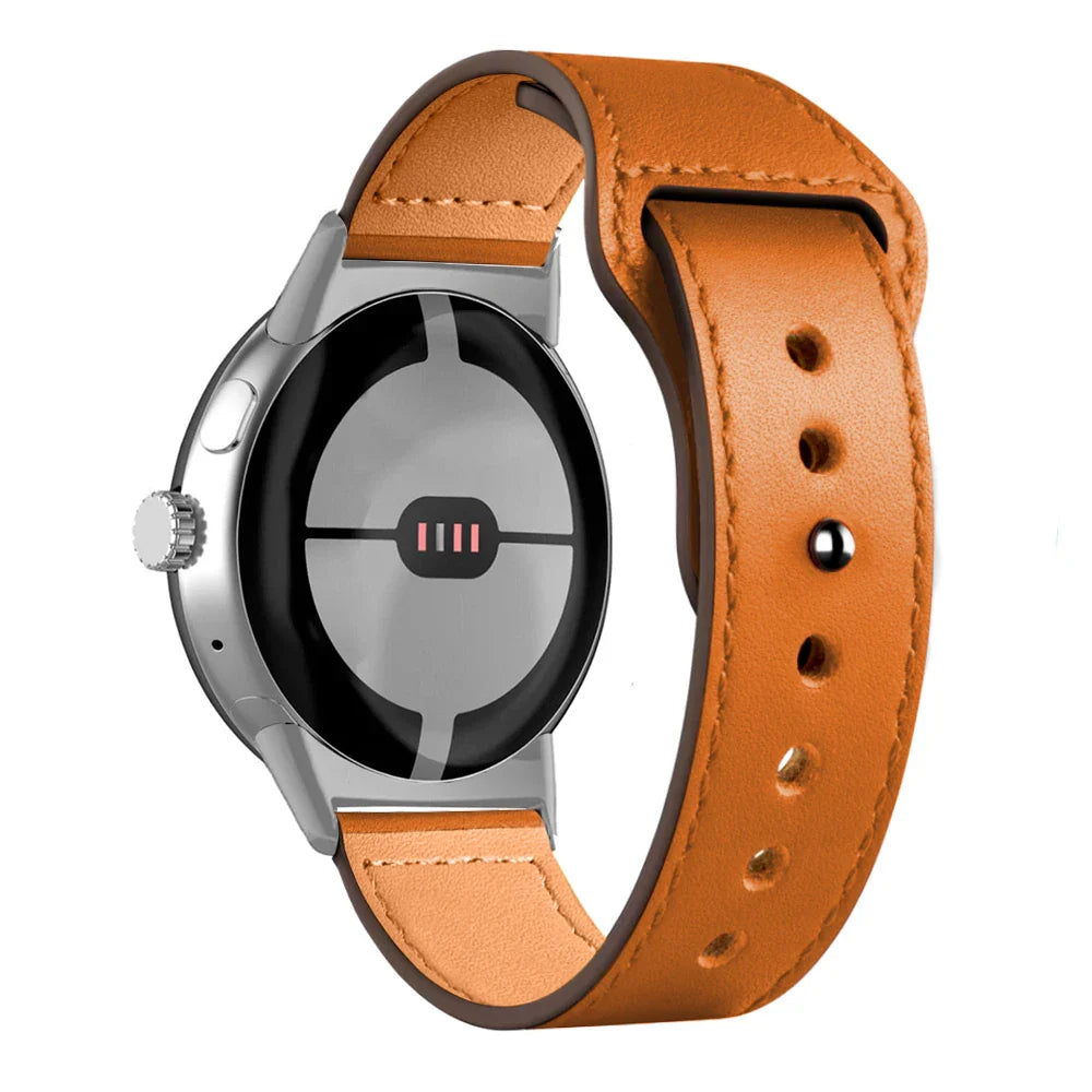 Bracelet en cuir Google Pixel Watch 1-4 41mm 45mm - Fin