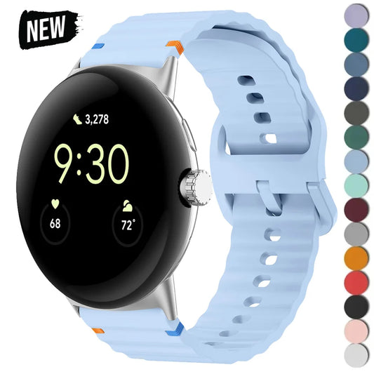 Bracelet en silicone souple pour Google Pixel Watch 1 2 3 4 41mm 45mm