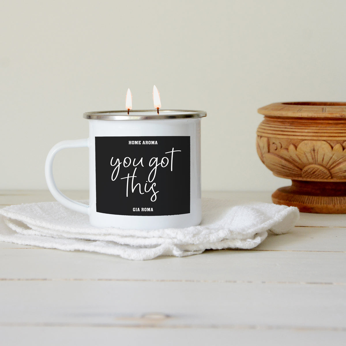 Wiederverwendbare 470-ml-Metallkerzentasse Duftende Sojawachskerze als Geschenk