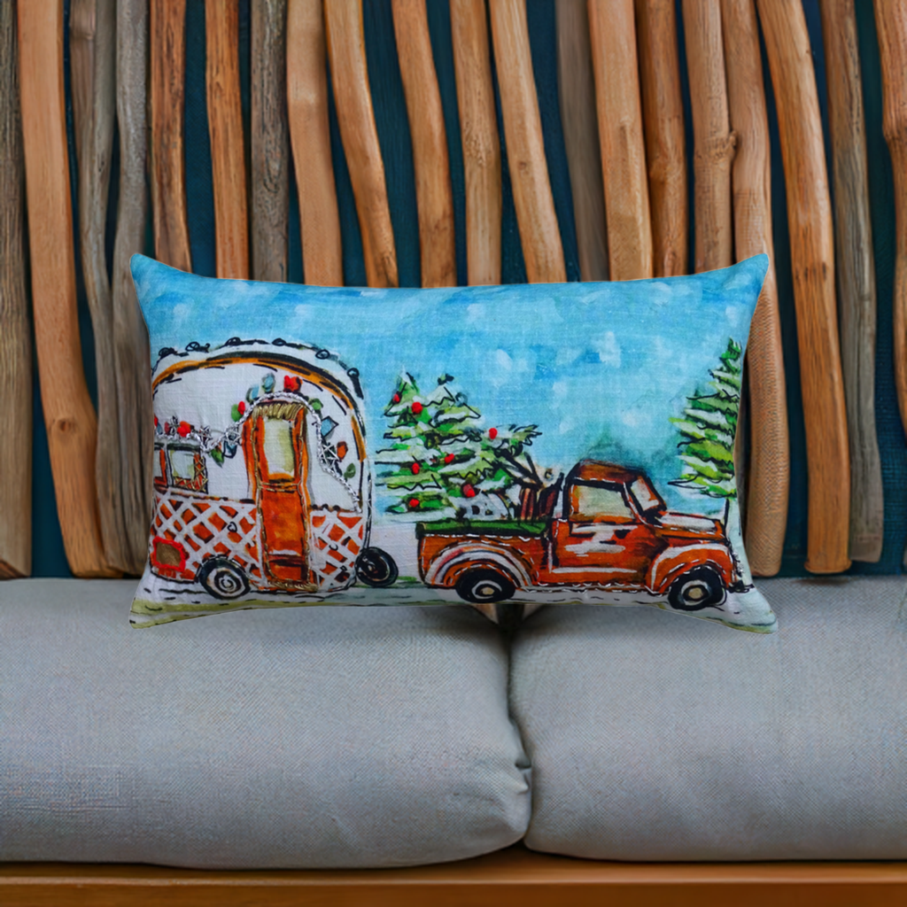 Vibhsa Christmas Cravan Holiday Pillow (14"X20")