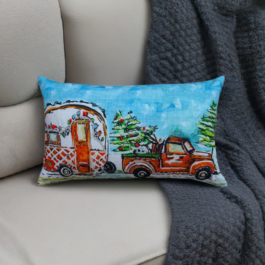Vibhsa Christmas Cravan Holiday Pillow (14"X20")