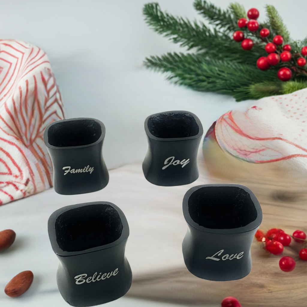 Vibhsa Christmas Napkin Rings Set of 4