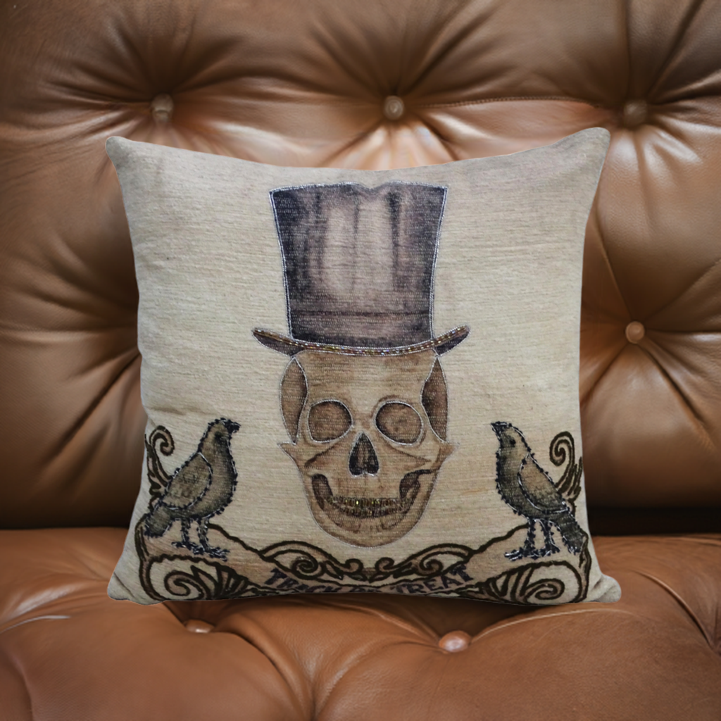 Vibhsa Halloween Embroidered Throw Pillow 20" x 20"