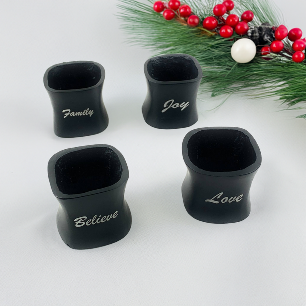 Vibhsa Christmas Napkin Rings Set of 4
