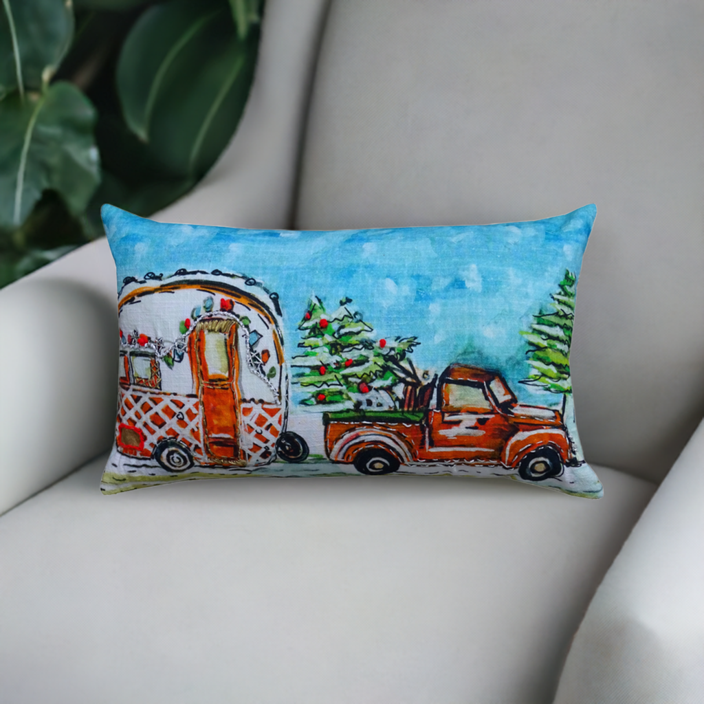 Vibhsa Christmas Cravan Holiday Pillow (14"X20")