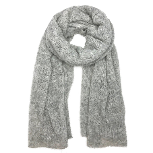 Gray Ultra Plush Alpaca Scarf Lightweight Cozy Shawl