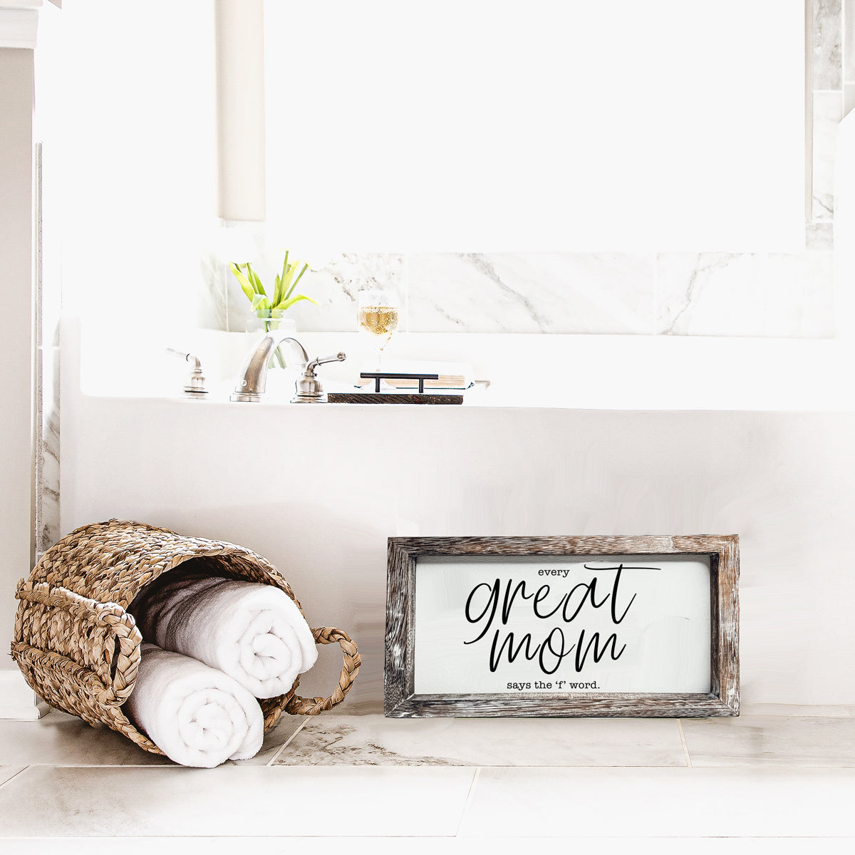 Pancarte amusante pour maman Chaque grande maman dit le gros mot Décoration murale ou de bureau en bois