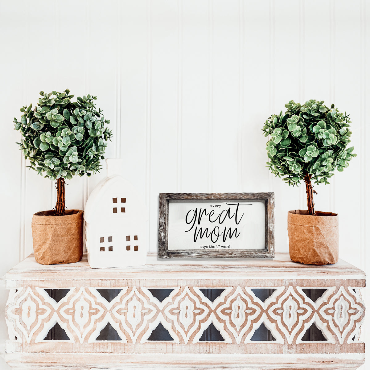 Pancarte amusante pour maman Chaque grande maman dit le gros mot Décoration murale ou de bureau en bois