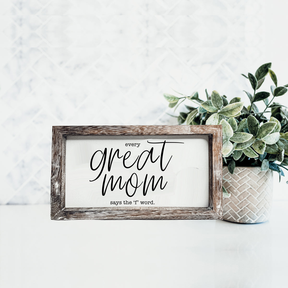 Pancarte amusante pour maman Chaque grande maman dit le gros mot Décoration murale ou de bureau en bois