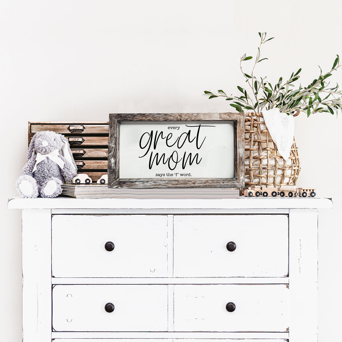 Pancarte amusante pour maman Chaque grande maman dit le gros mot Décoration murale ou de bureau en bois