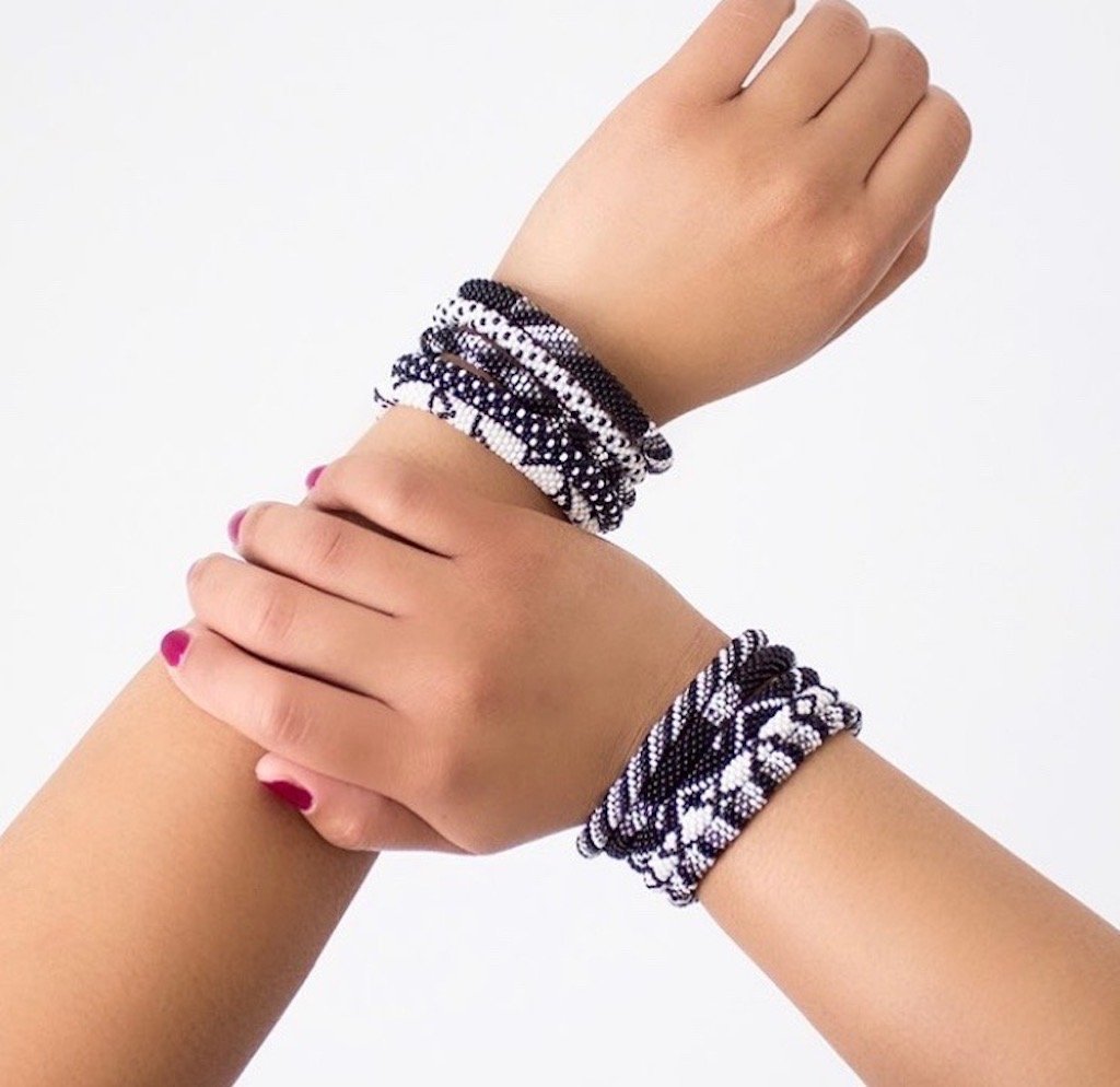 Ensemble de 3 Bracelets Perles en Verre Gris Anthracite à Enfiler Empilables