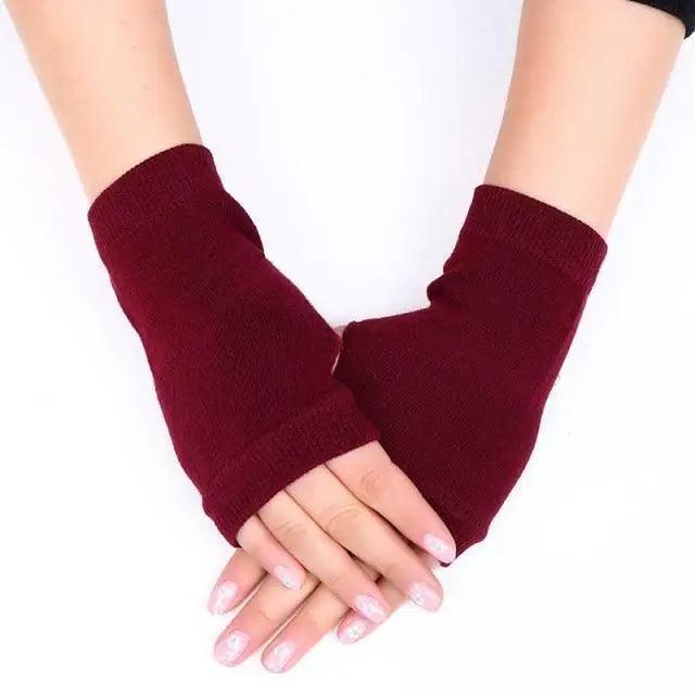 Half Finger Gloves For Women Stylish Winter Soft Warm Wool Knitting Arm Gloves Soft Warm Winter Gloves For Women Knit Arm Warmer Fingerless Gloves Knitted Long Mitten Women Thumb Hole Gloves